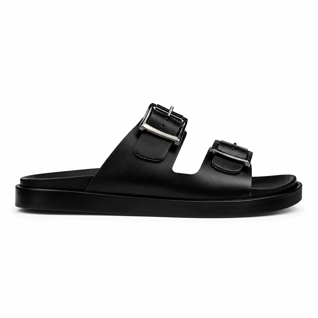 Sandale pour homme h02-1 noir cuir miniature